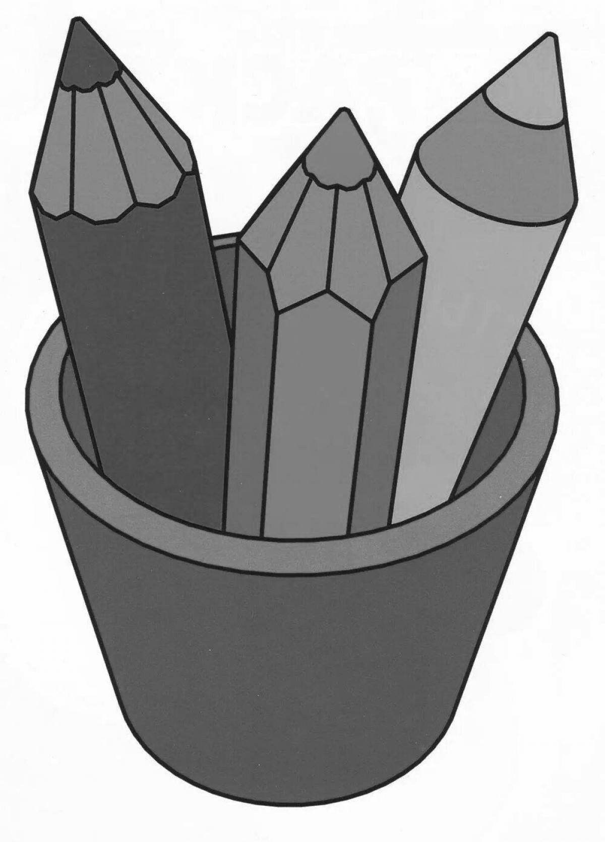 Glowing coloring page pencils for juniors