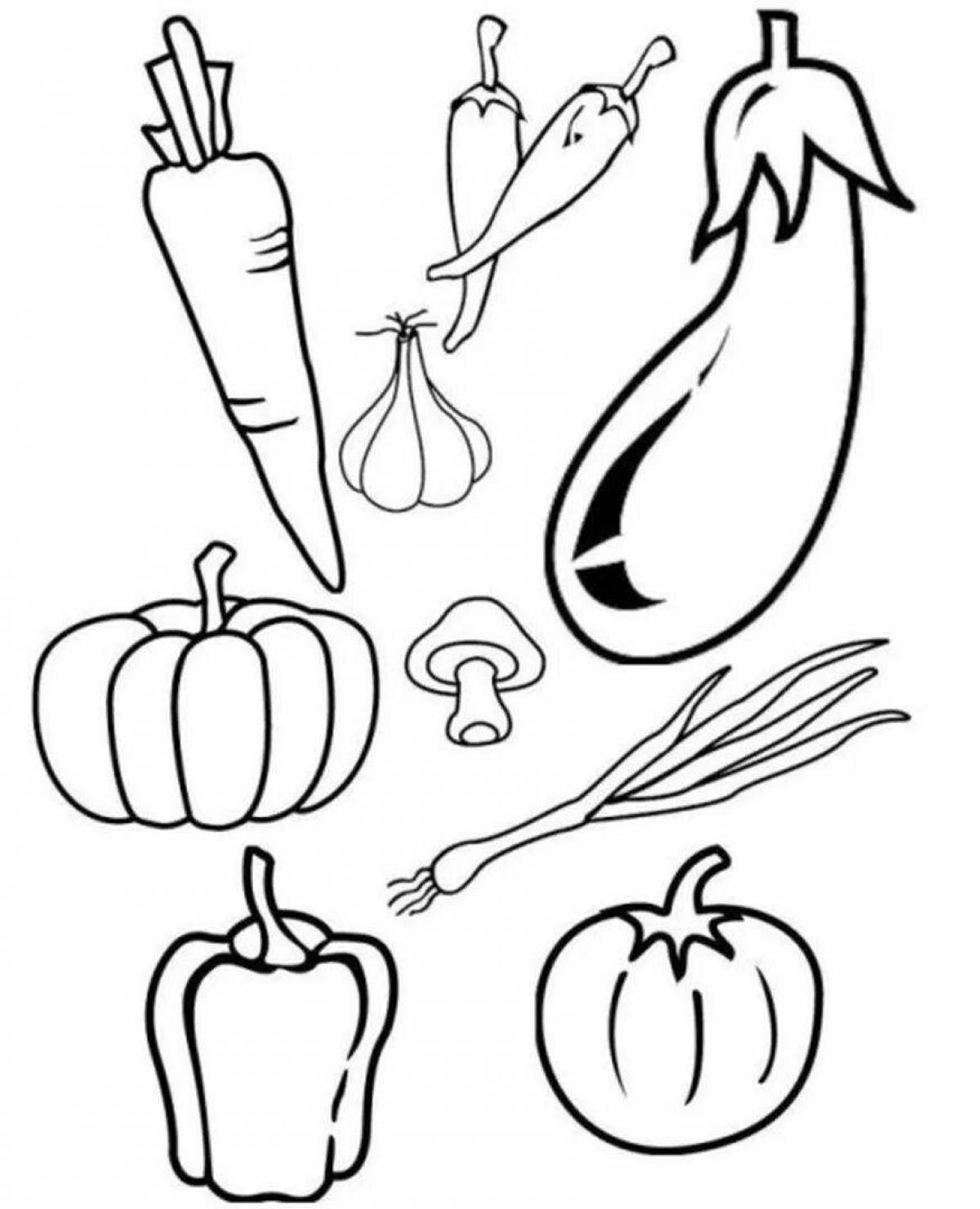 Fun fruit and vegetable coloring book