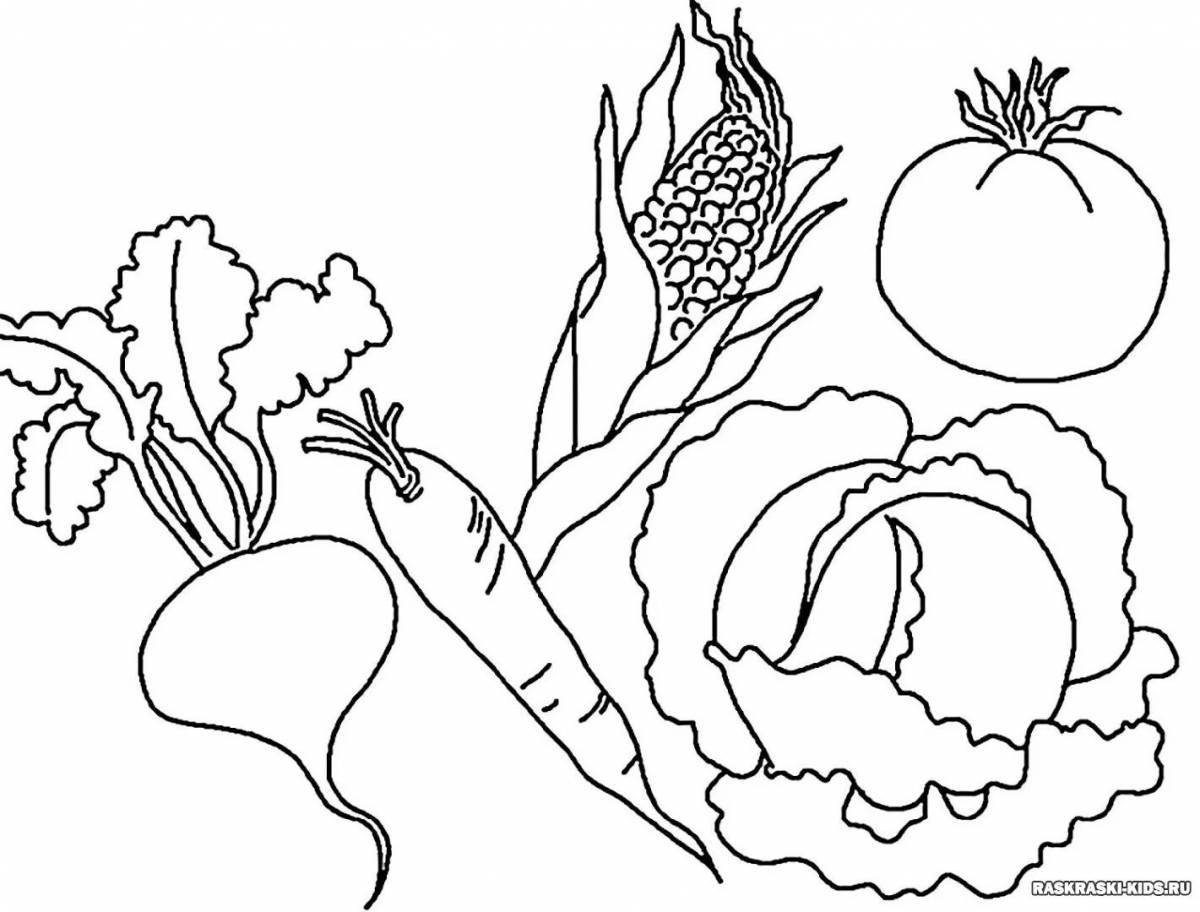 Creative fruit and vegetable coloring book