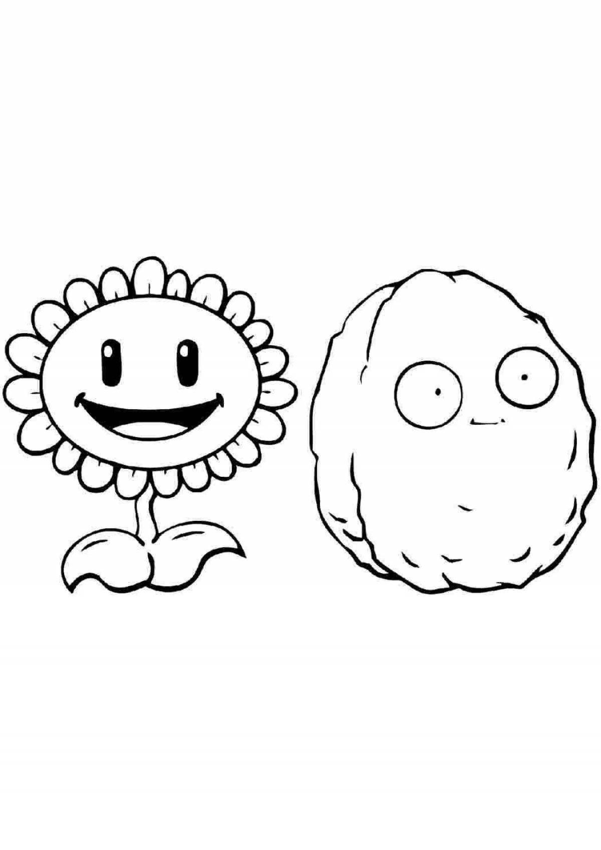 Colorful coloring plants vs zombies sunflowers