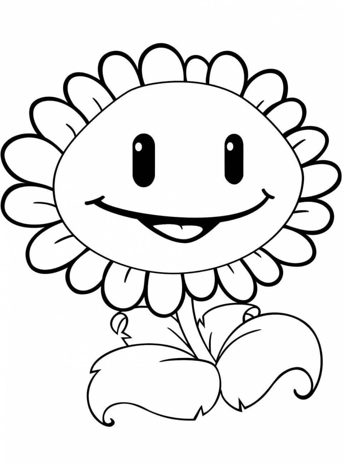 Colorful glitter coloring plants vs zombies sunflower
