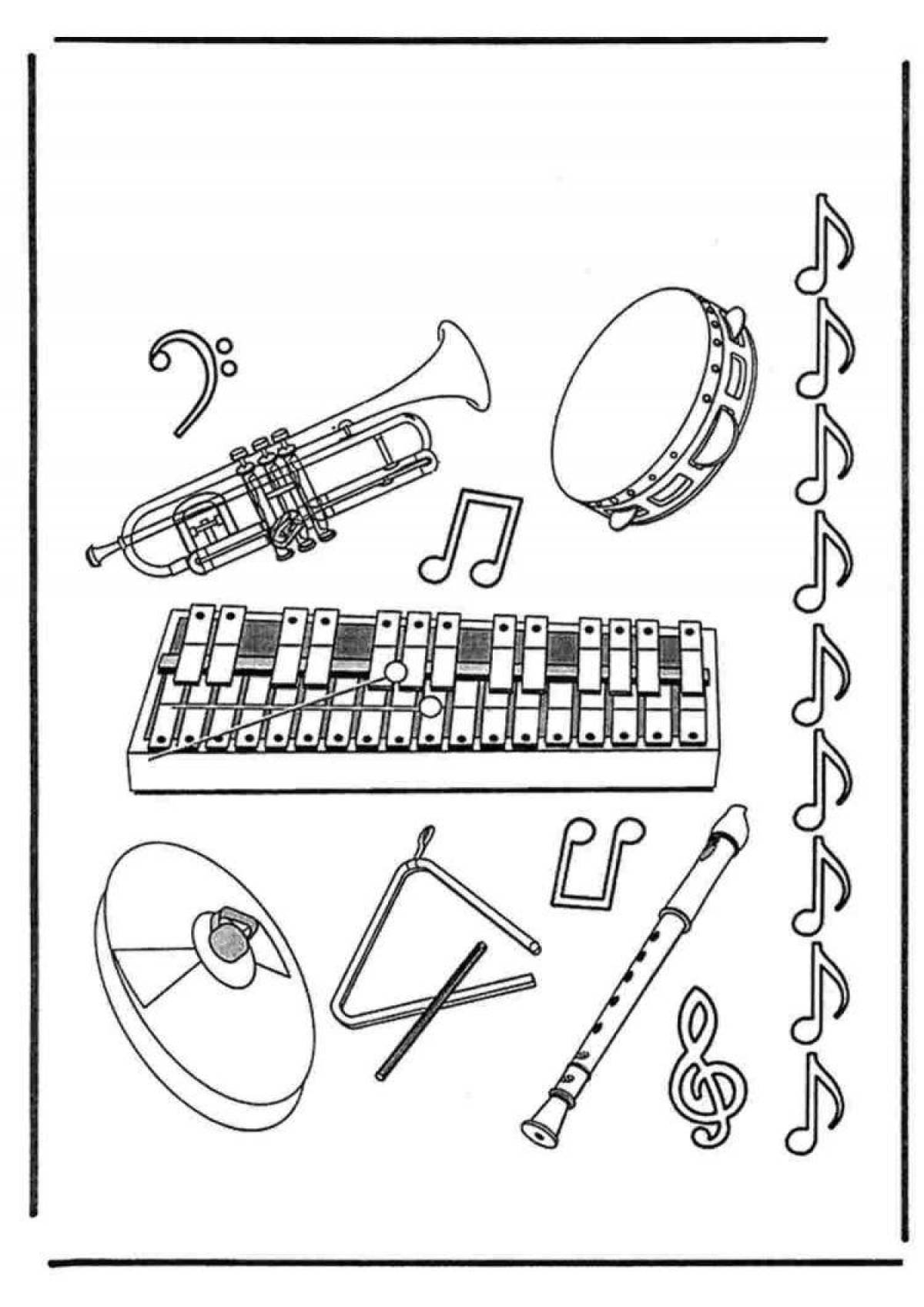 Fun musical instruments coloring pages for preschoolers