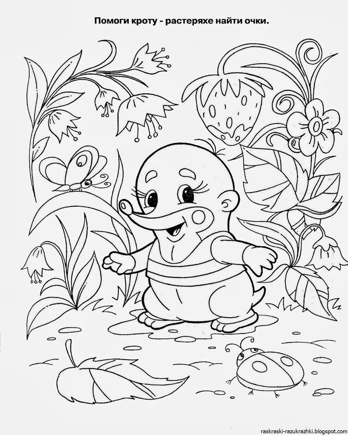 Innovative coloring book for children, developing