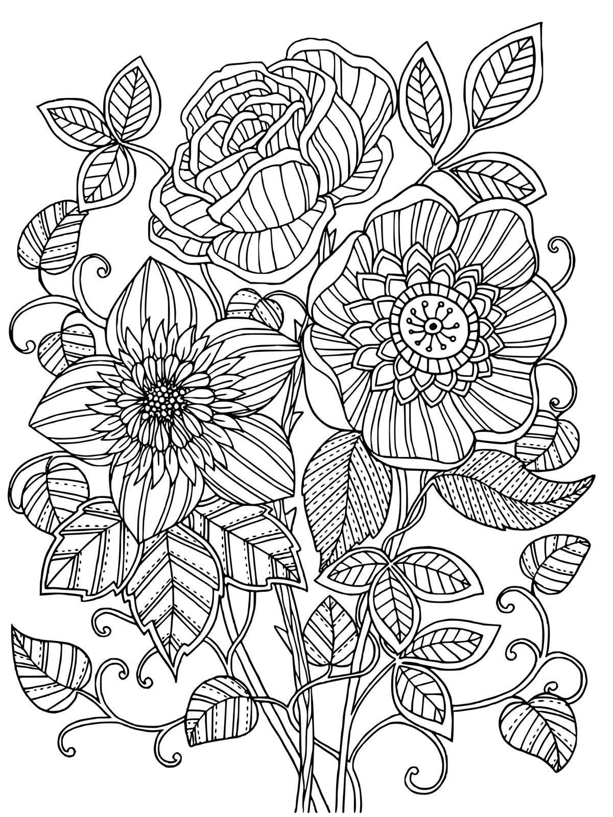 Sublime coloring page beautiful and complex flowers