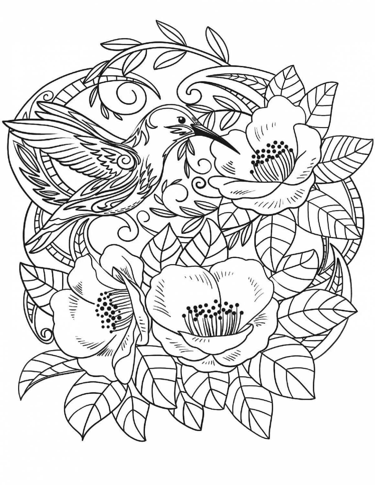 Majestic coloring page beautiful and complex flowers