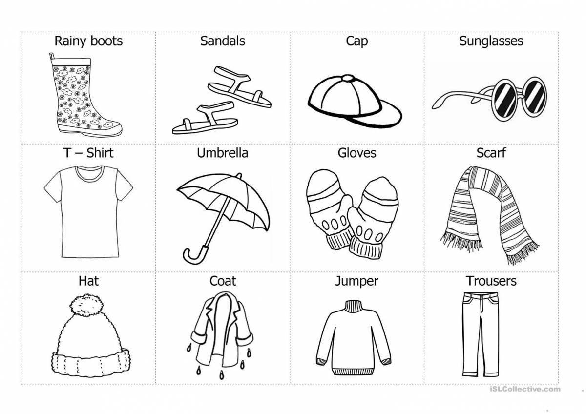 Coloring book bold winter clothes