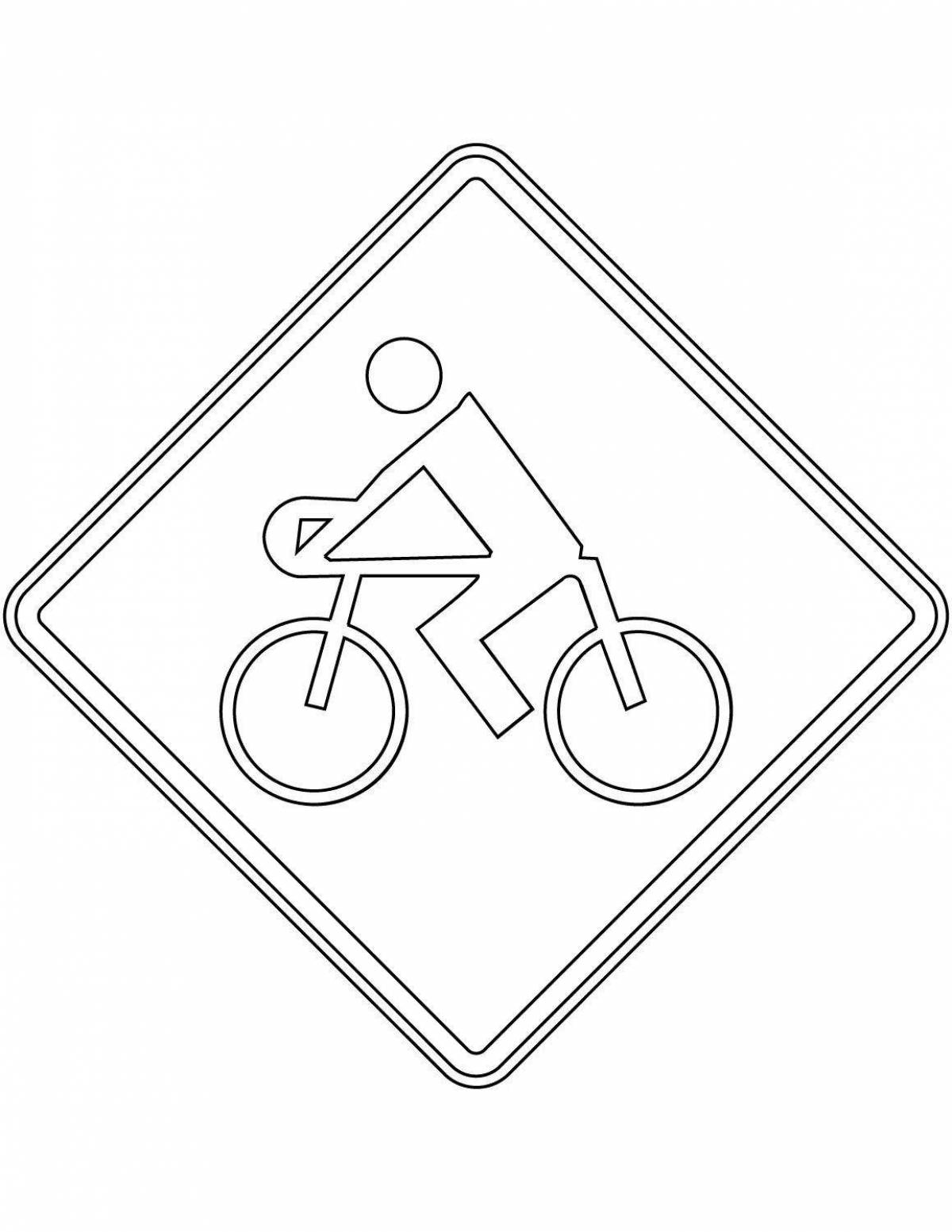 Coloring page road sign 