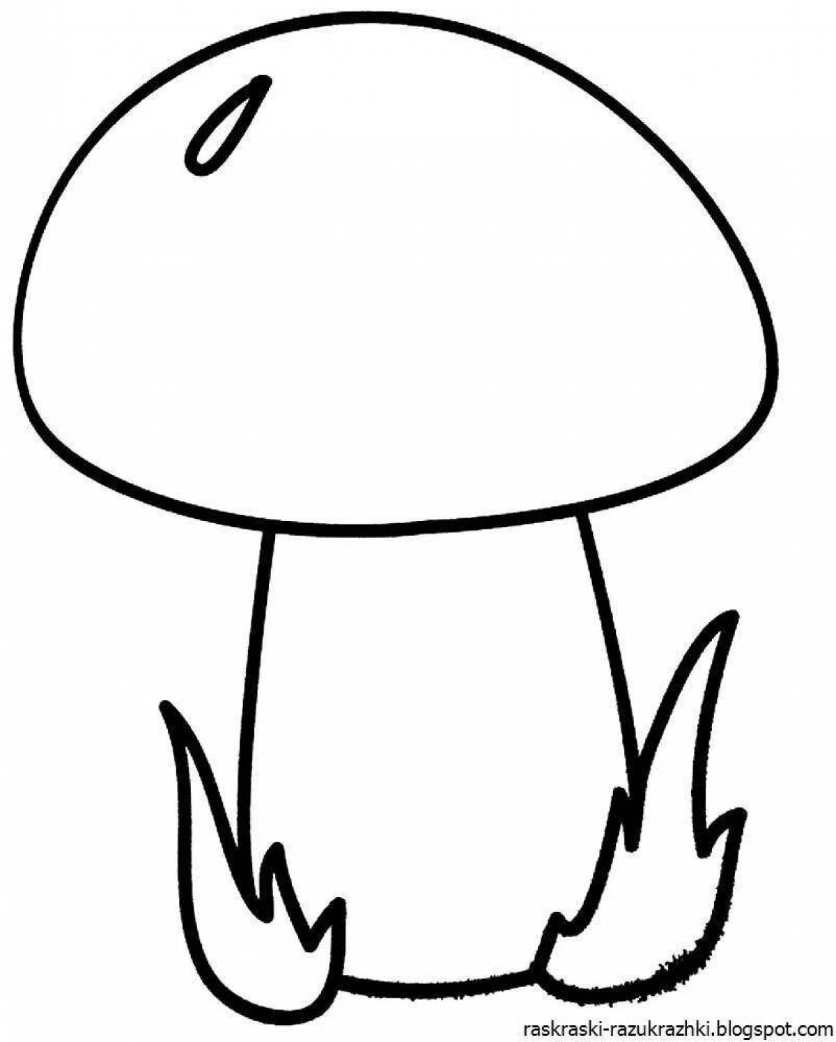 Fun coloring with porcini mushrooms for children