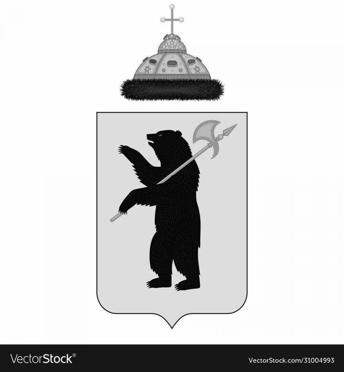 Colorful coat of arms of Yaroslavl for children