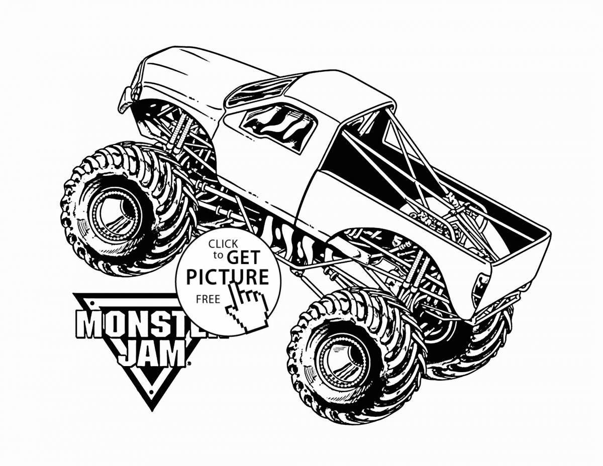 Hot wheels monster truck glitter coloring pages