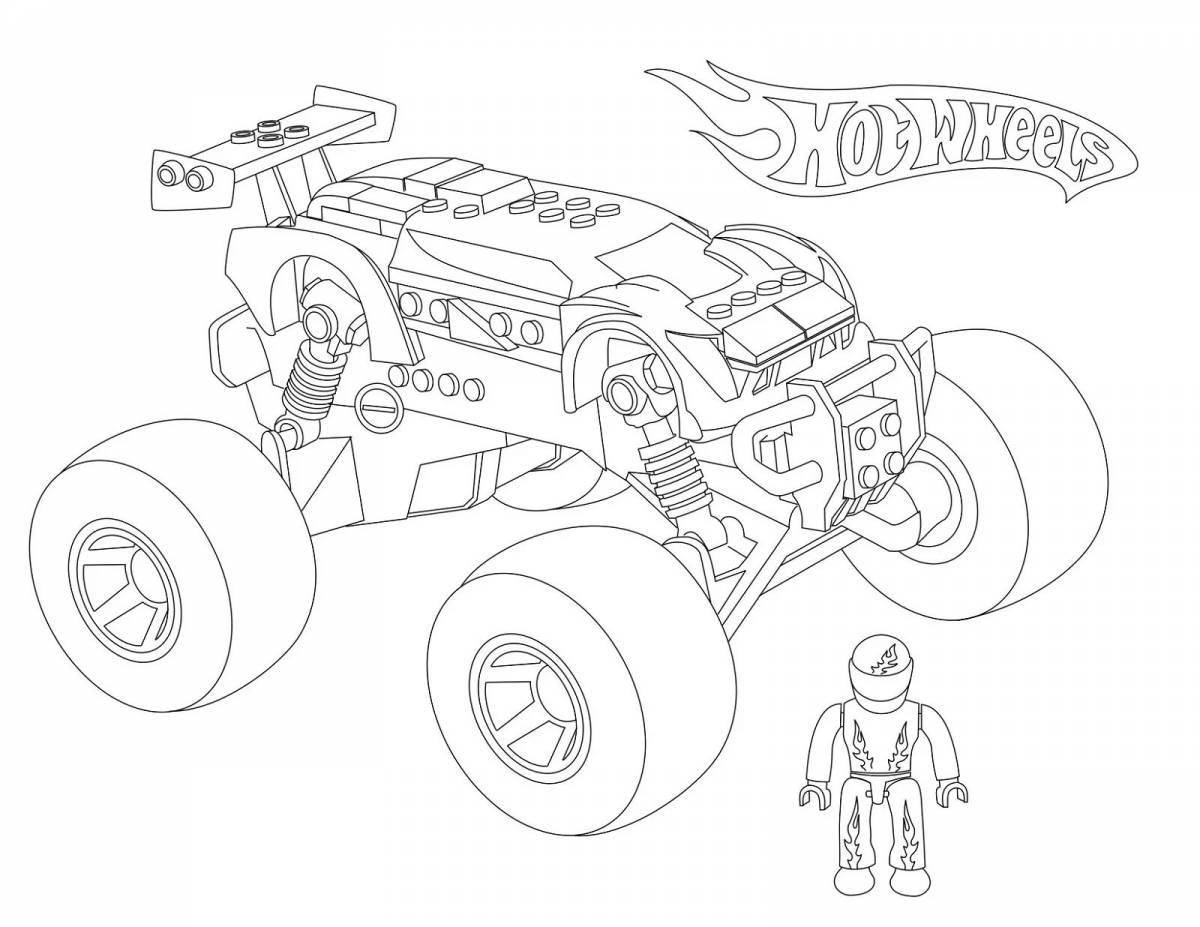 Coloring splendidly hot wheels monster truck