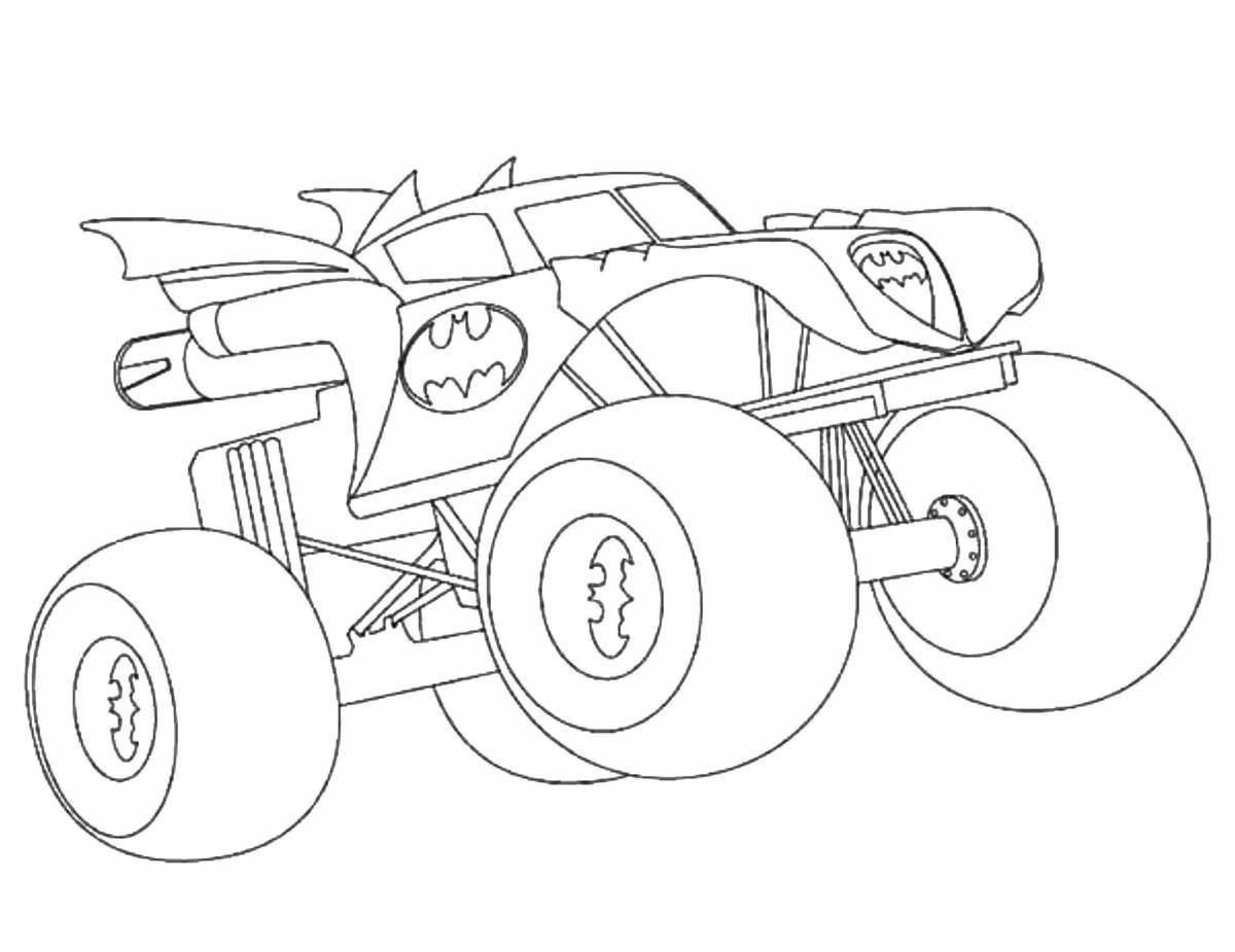 Crazy hot wheels monster truck coloring page