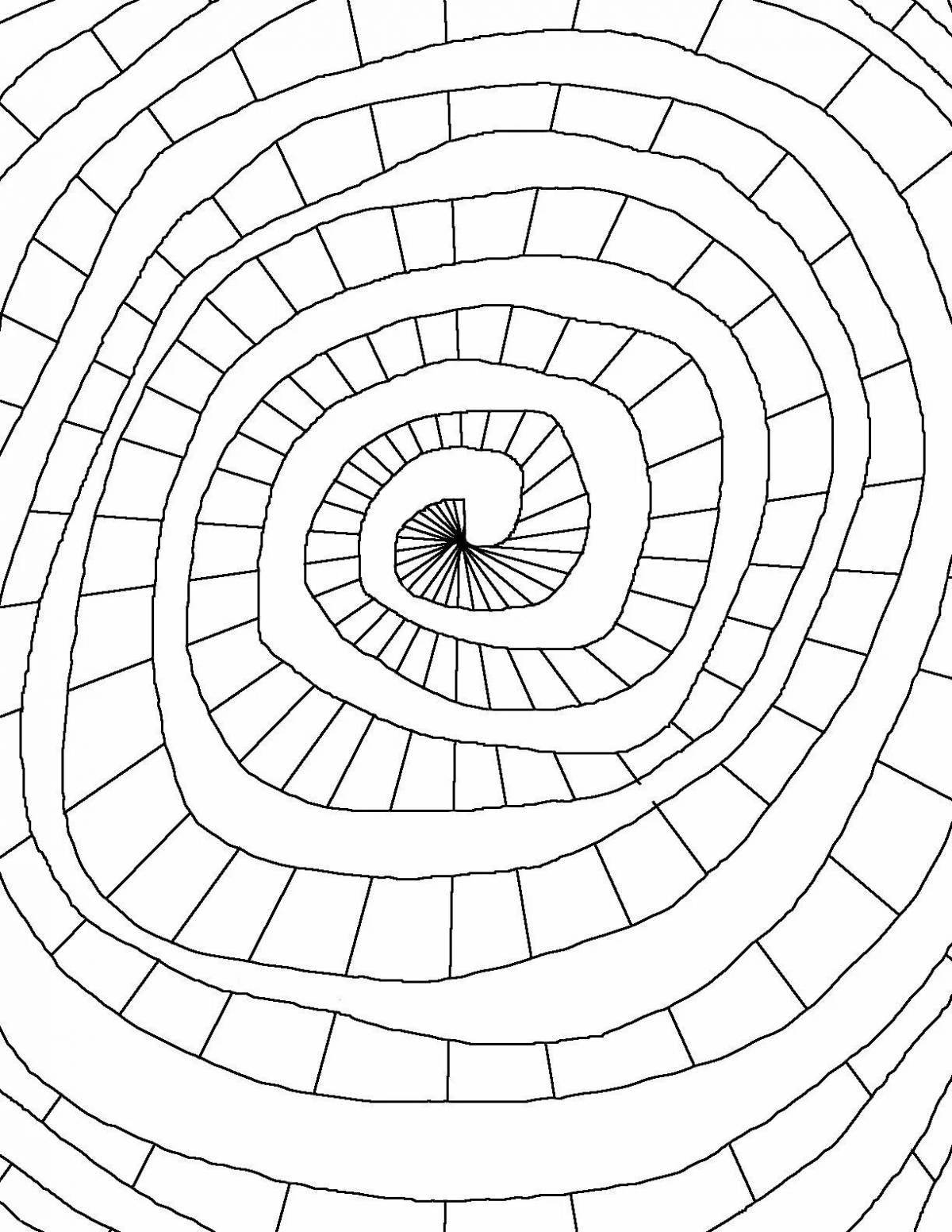Завораживающая круговая спиральная раскраска гарри поттера