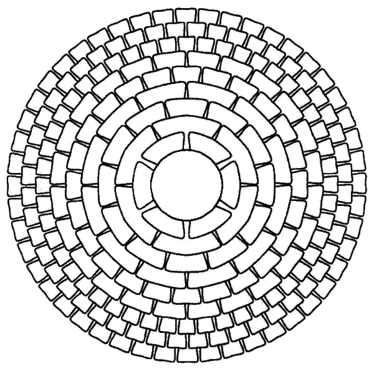 Замысловатая круглая спиральная раскраска гарри поттера