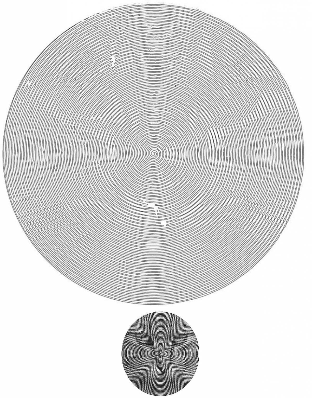 Сложная круговая спиральная раскраска гарри поттера