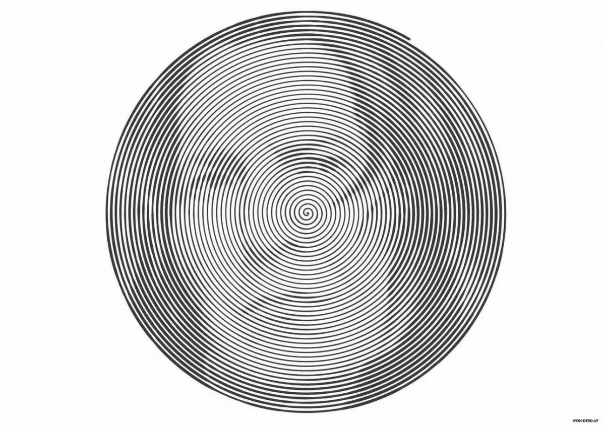 Художественная круговая спиральная раскраска гарри поттера