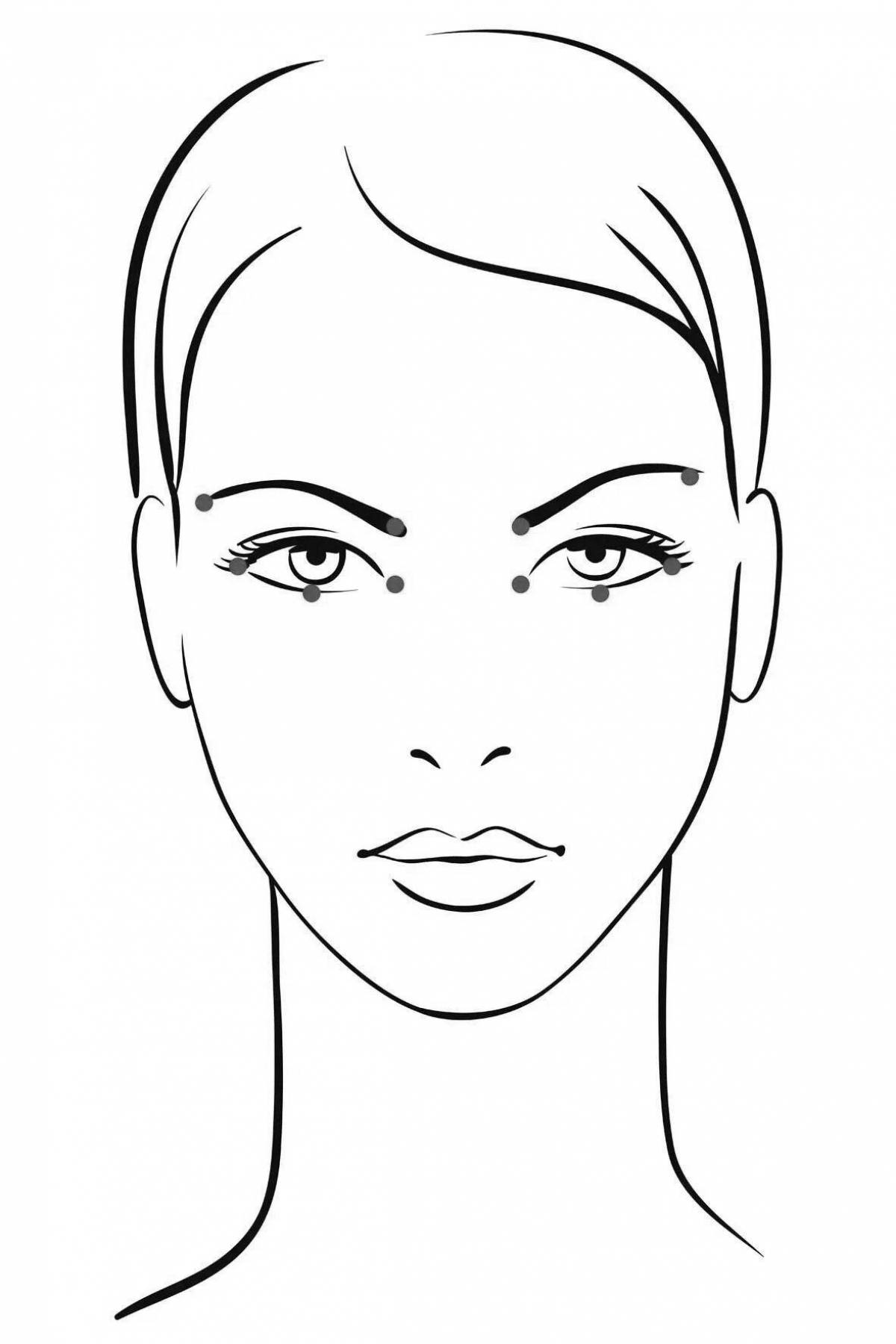 Раскраска лица женщины с эффектным макияжем