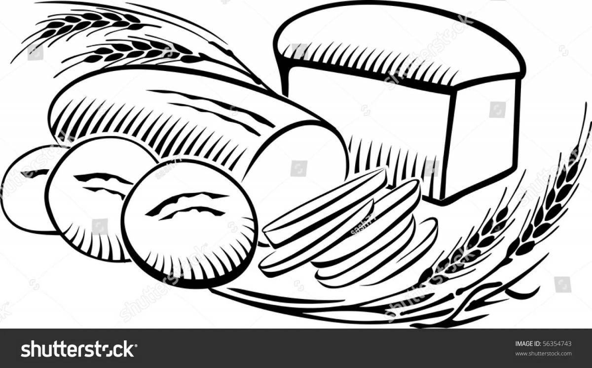 Irresistible loaf of bread coloring book for kids