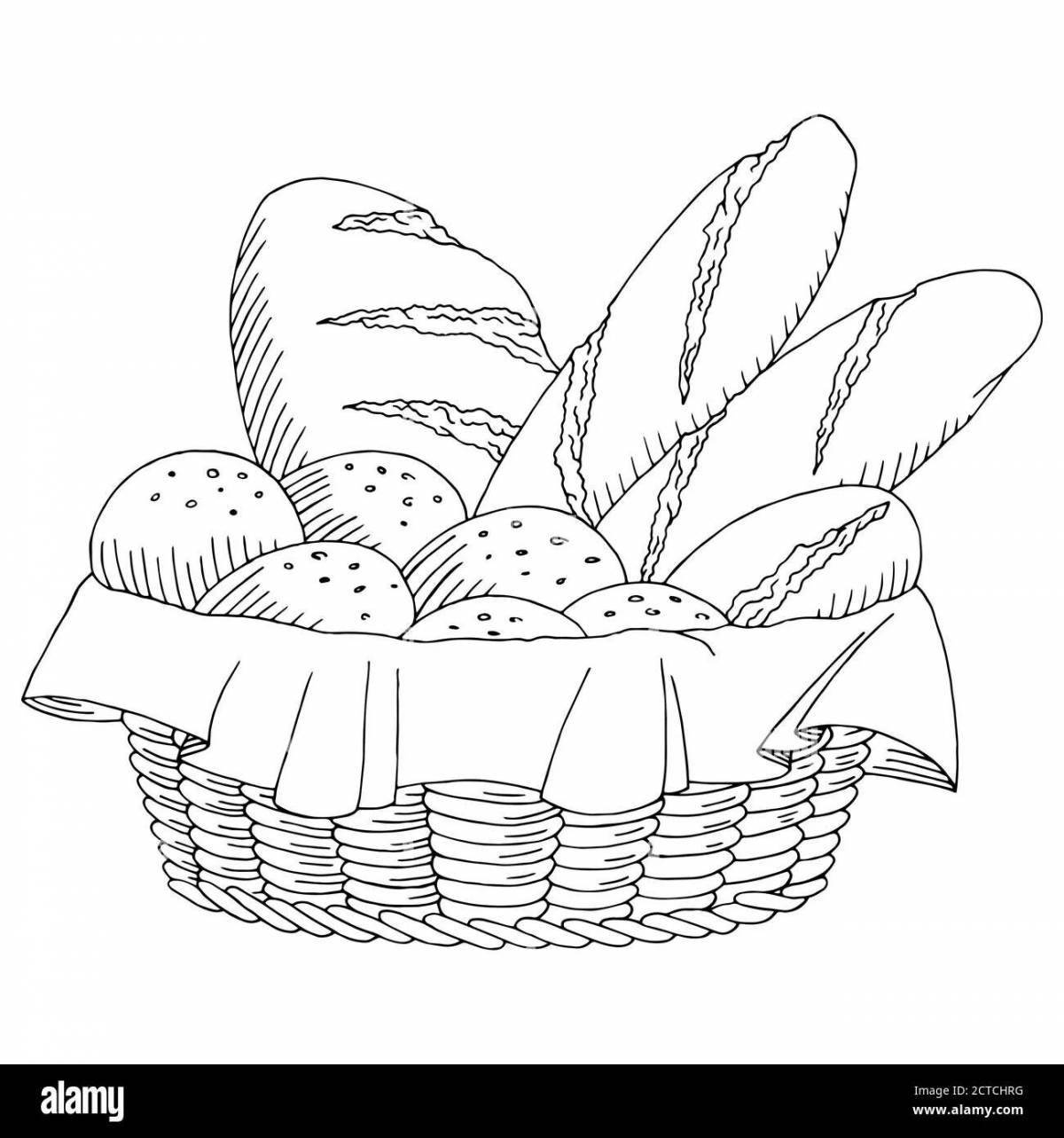 Ореховая буханка хлеба раскраска для детей