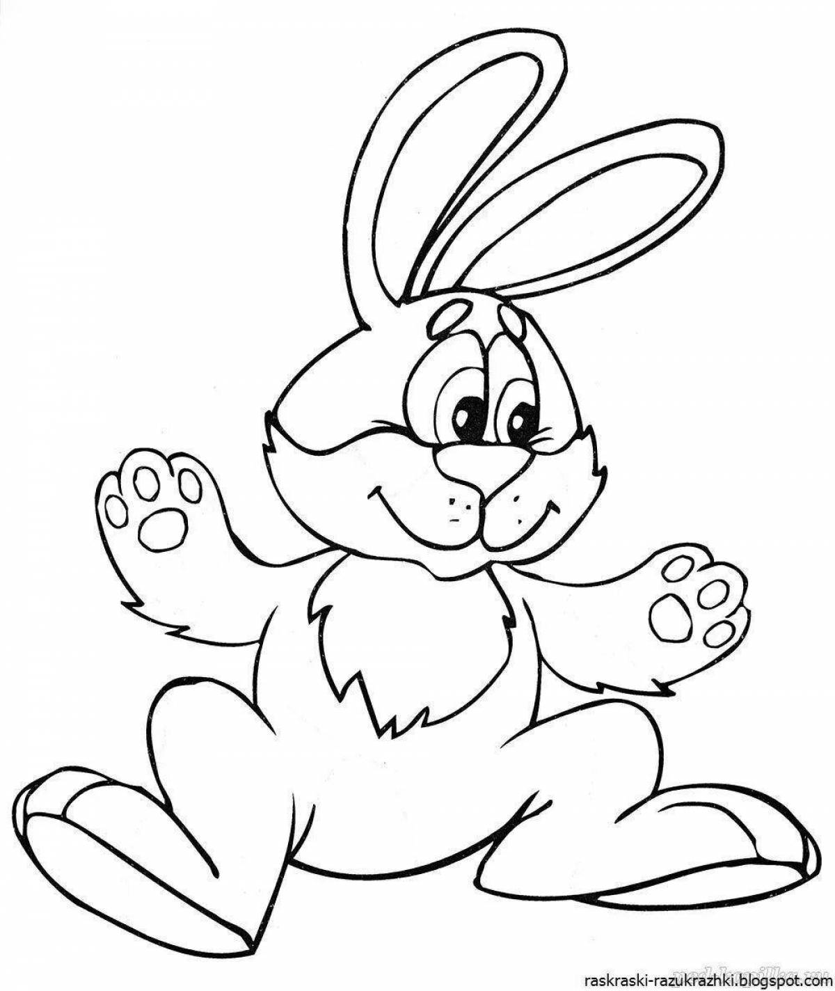 Joyful rabbit coloring for kids 3 4
