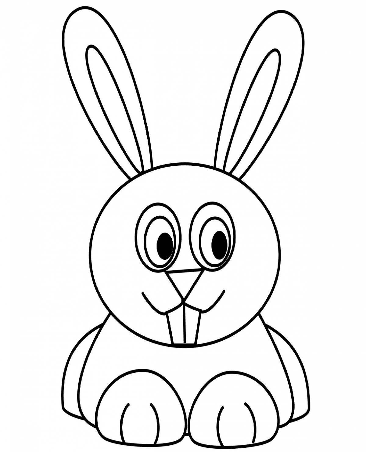 Fluffy rabbit coloring for children 3 4