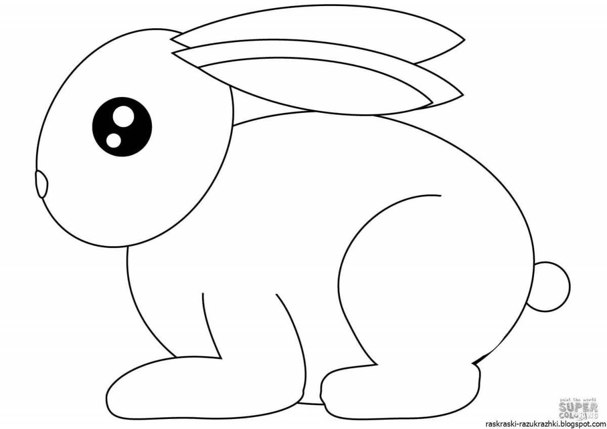 Забавная раскраска кролик для детей 3 4