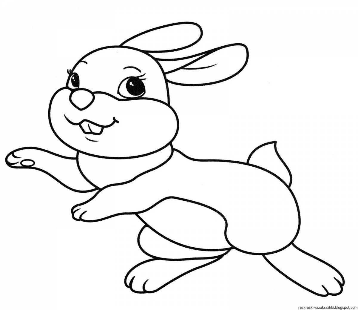Остроумная раскраска кролик для детей 3 4