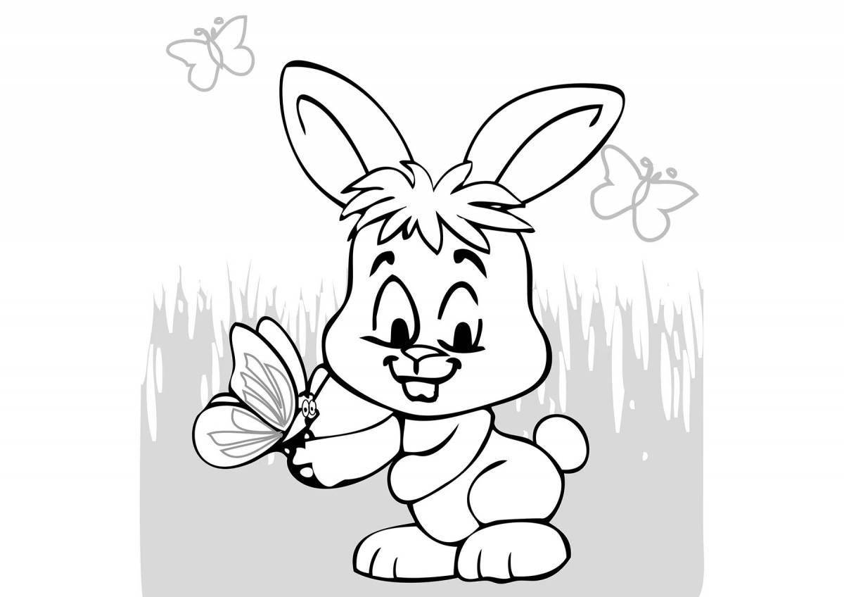 Глупая раскраска кролик для детей 3 4