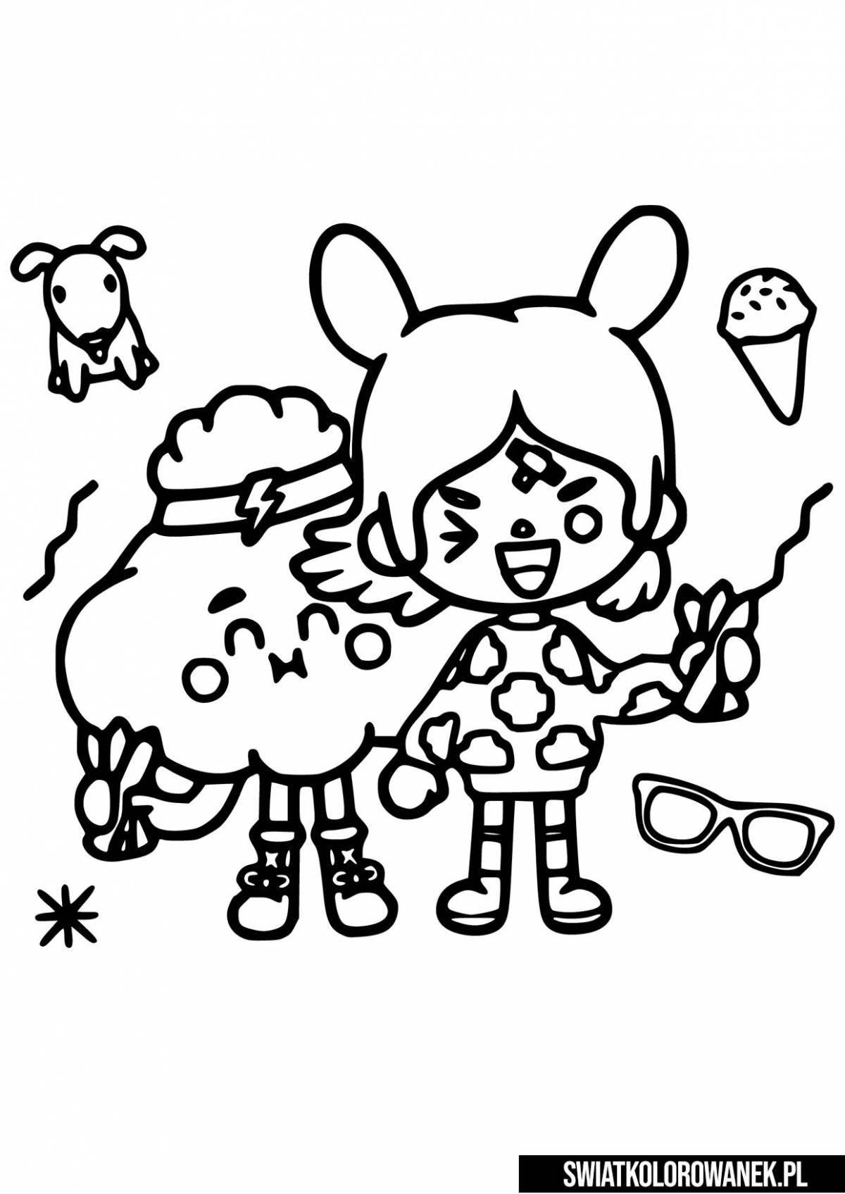 Toko boka's crazy coloring book for girls