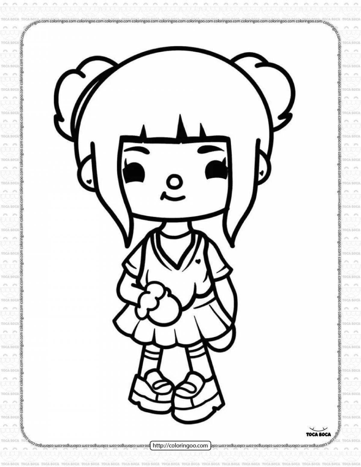 Color-frenzy coloring pages for girls toko boka