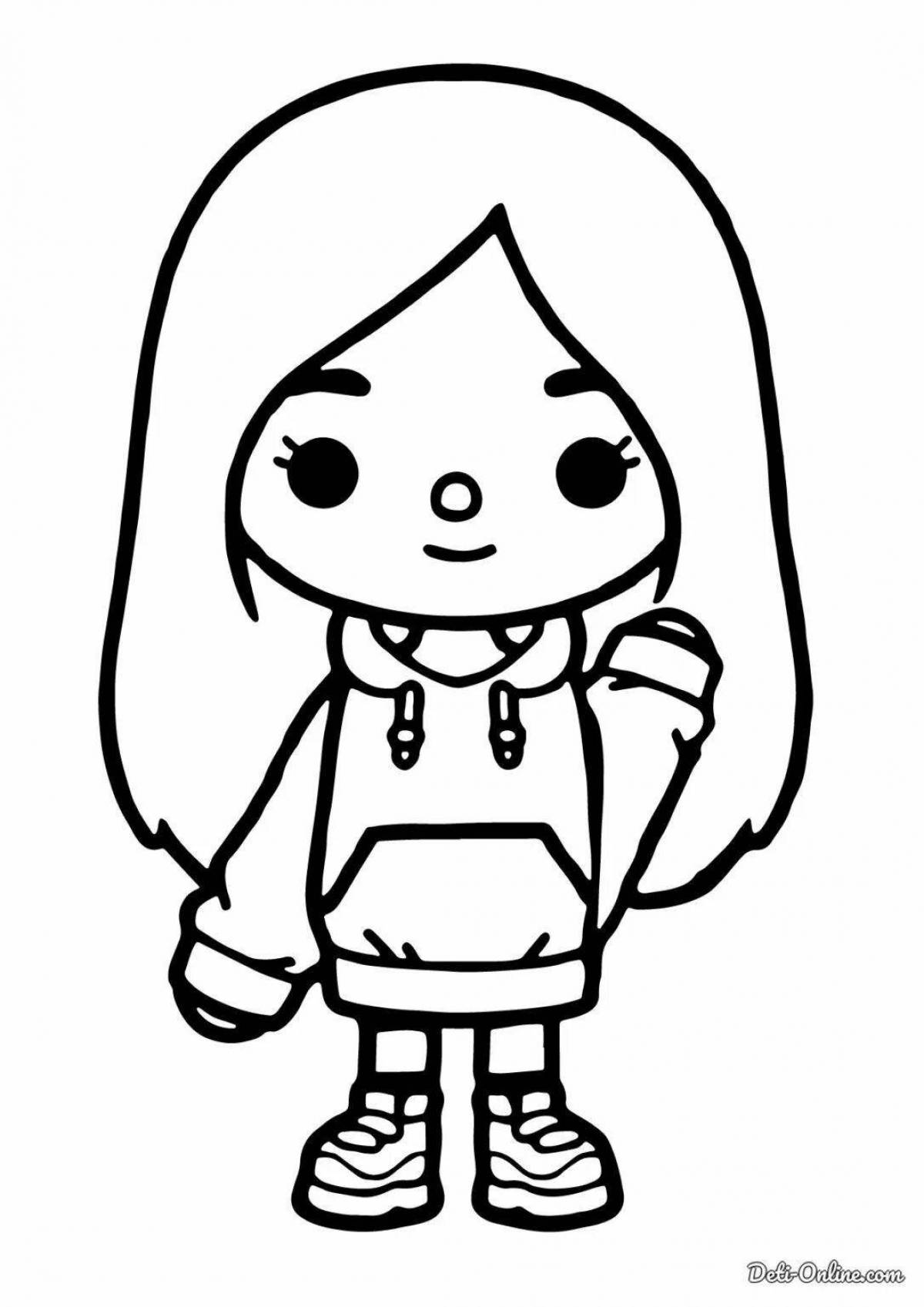 Toko boka coloring page for girls