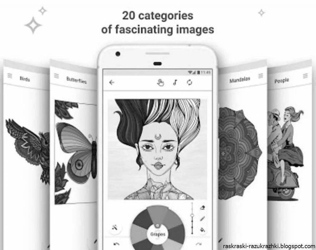 Lovely coloring page black and white photography app