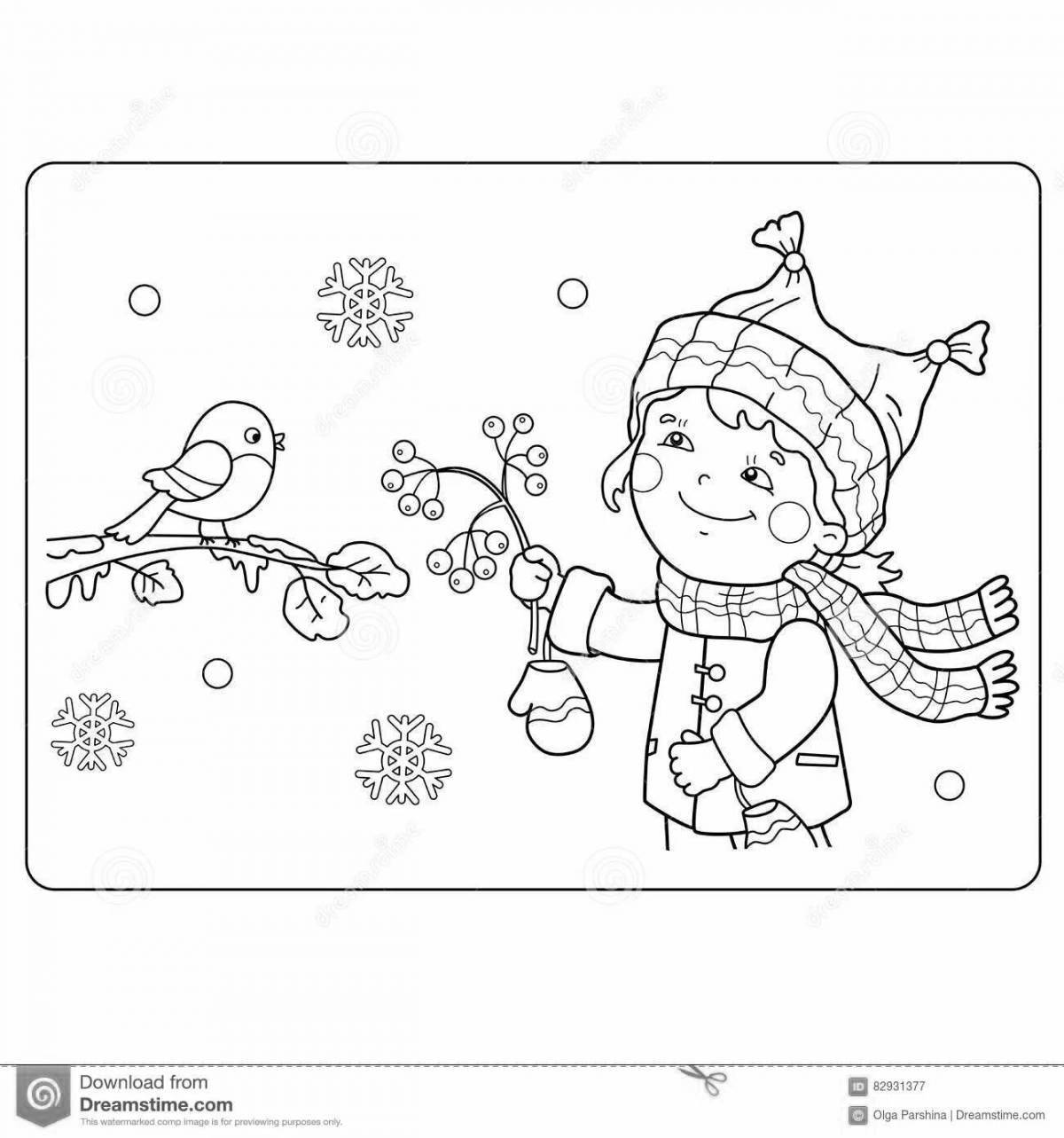 Feed the birds in winter creative for preschoolers