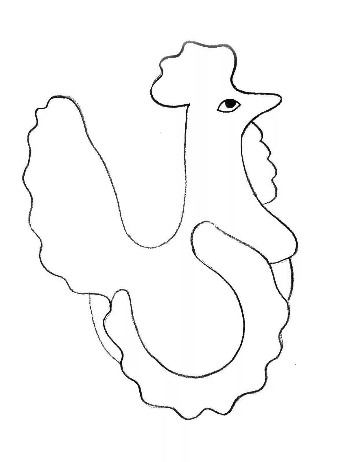 Color-blitzed Dymkovo turkey template