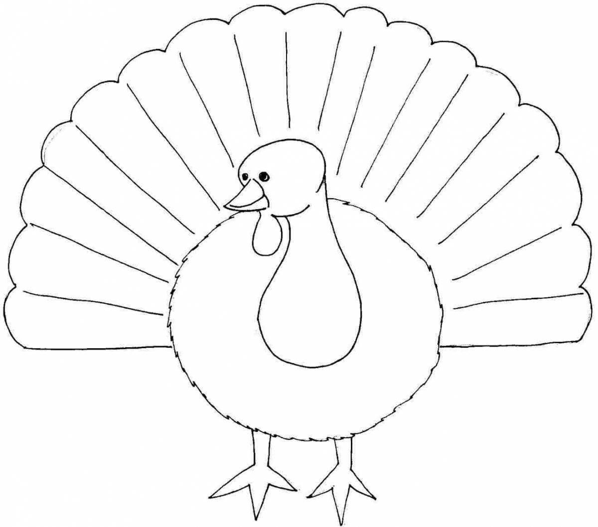 Dymkovo turkey shimmering color template