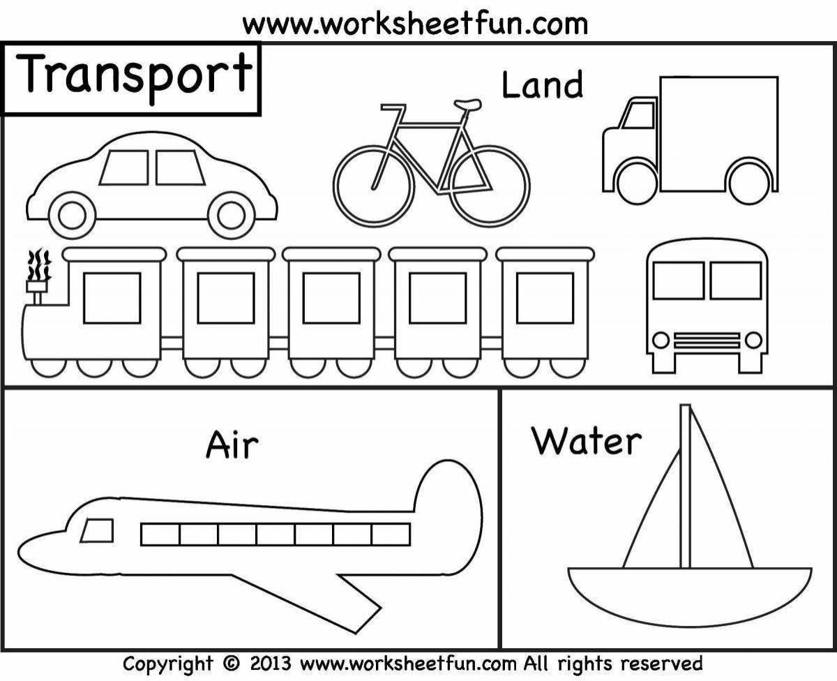 Colorful transportation profession coloring page