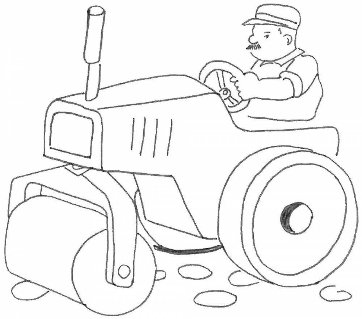 Fun transport profession coloring book