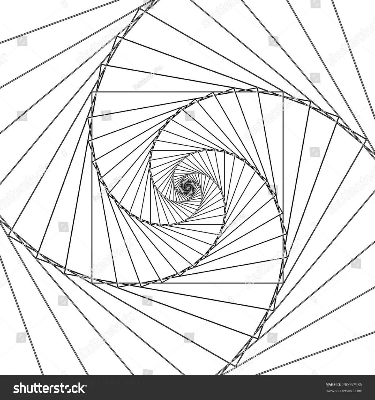 Страница раскраски radiant circle spiral