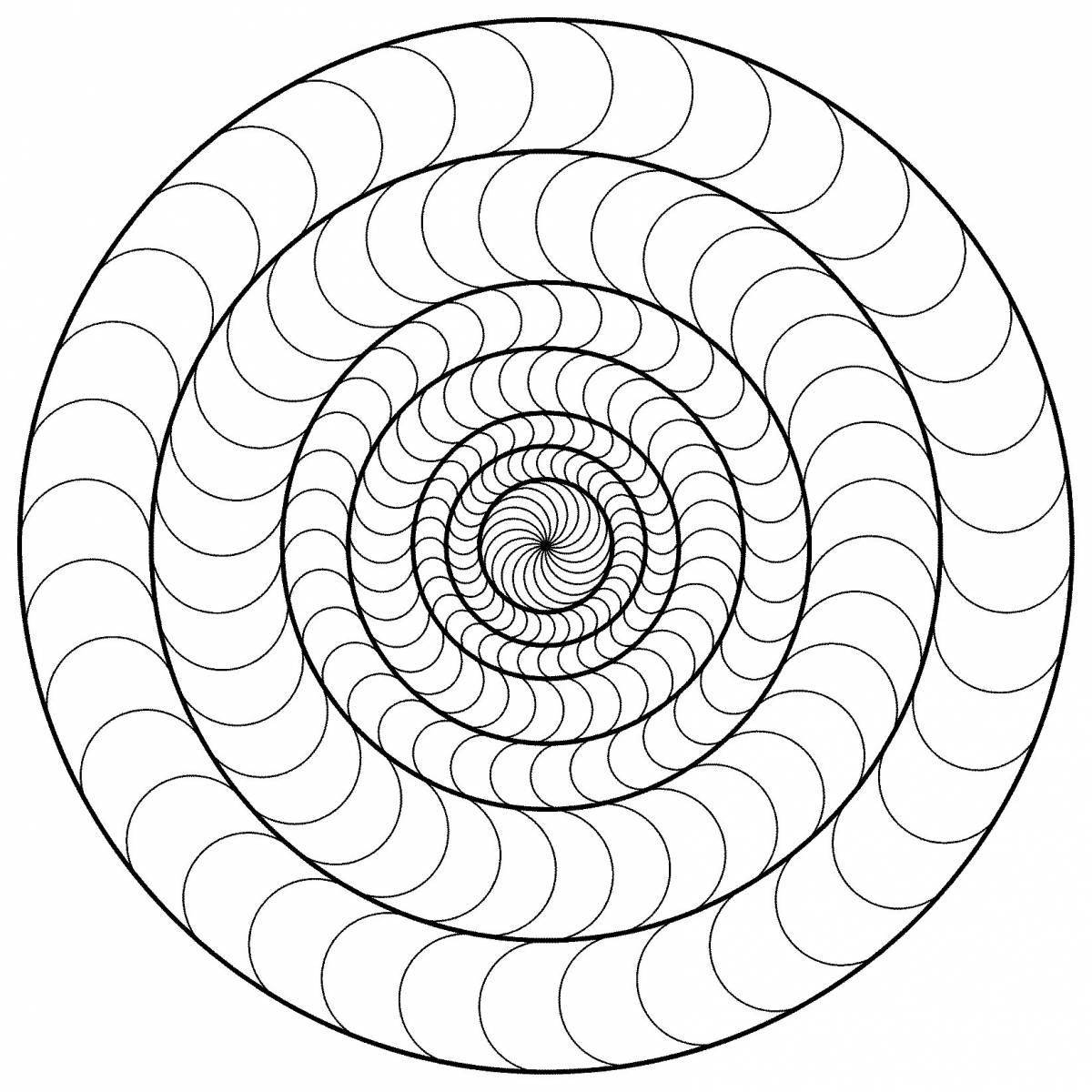 Magic circle spiral coloring page