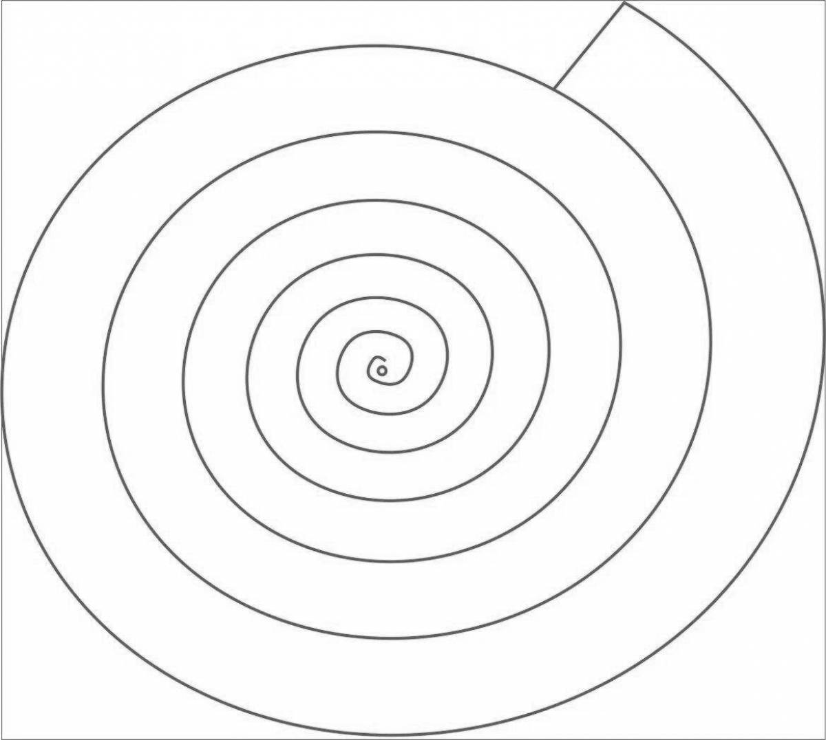 Coloring spiral mystical circle