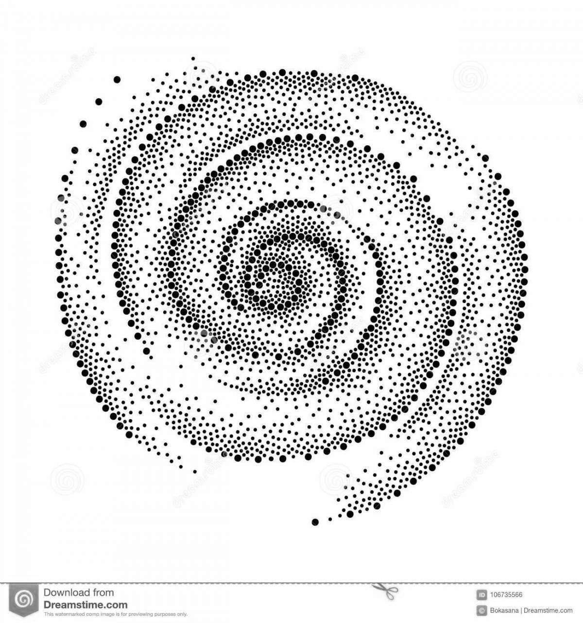 Exotic spiral coloring page
