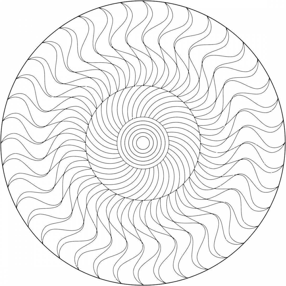 Раскраска игривая круглая спираль