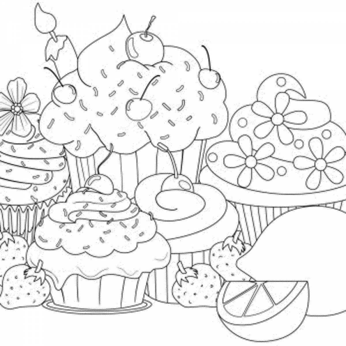 Appetizing coloring book for girls 11 years old food