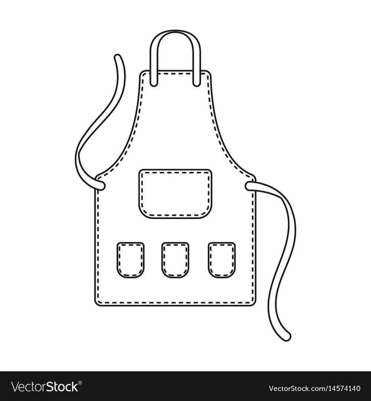 Colorful apron design coloring book for kids