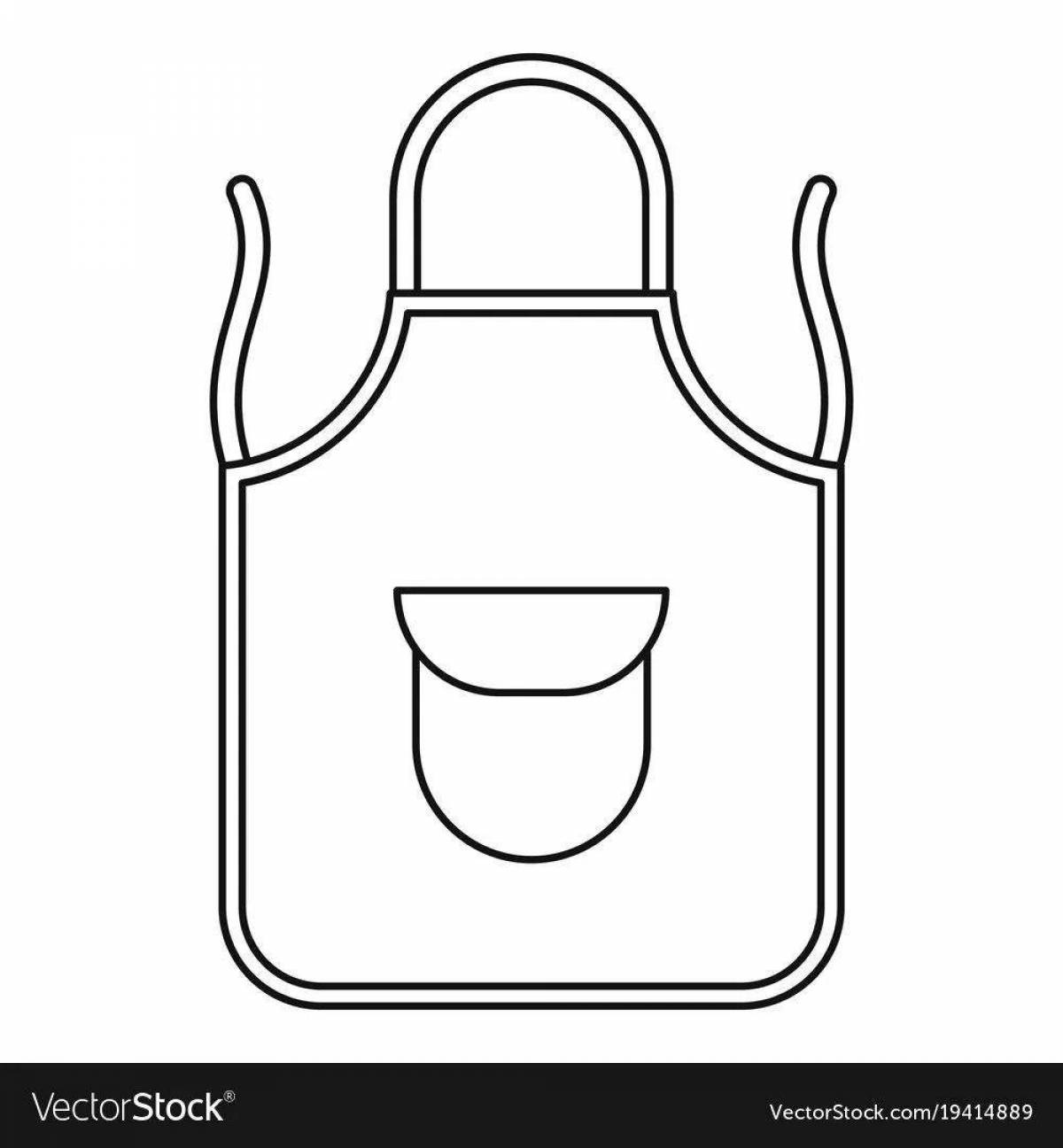 Colored apron with outline coloring book for children