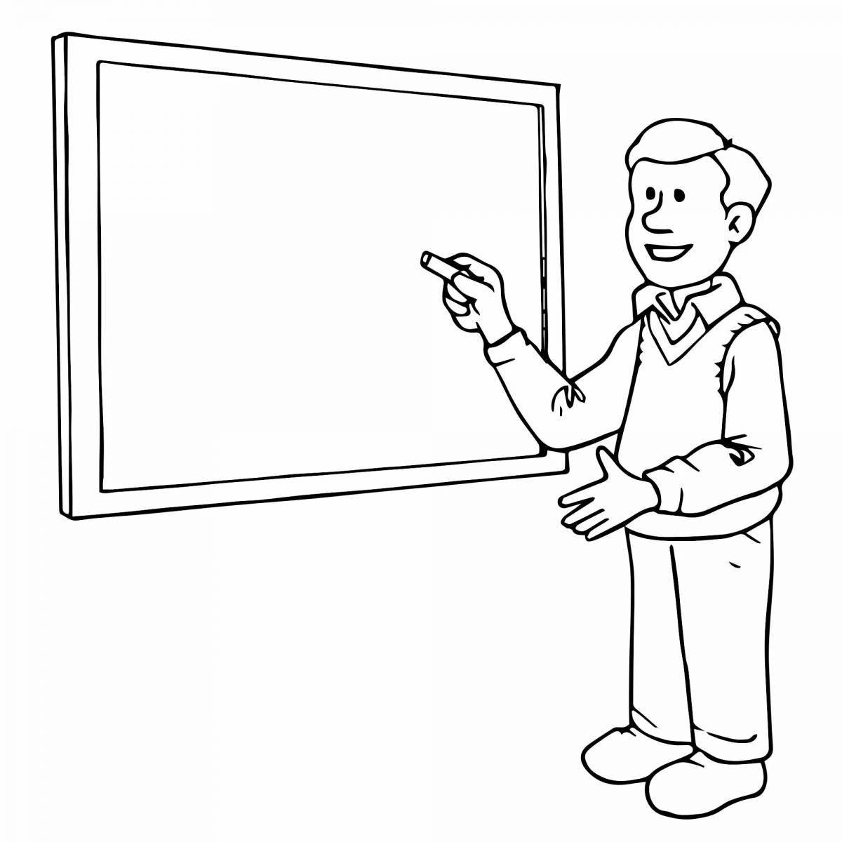 The teacher at the blackboard with a pointer #3