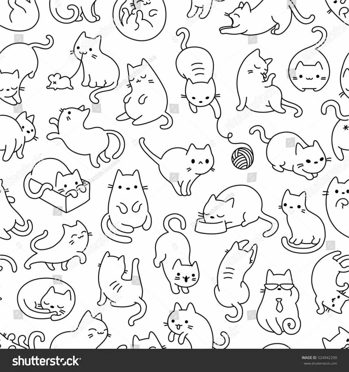 Cute many cats on one page