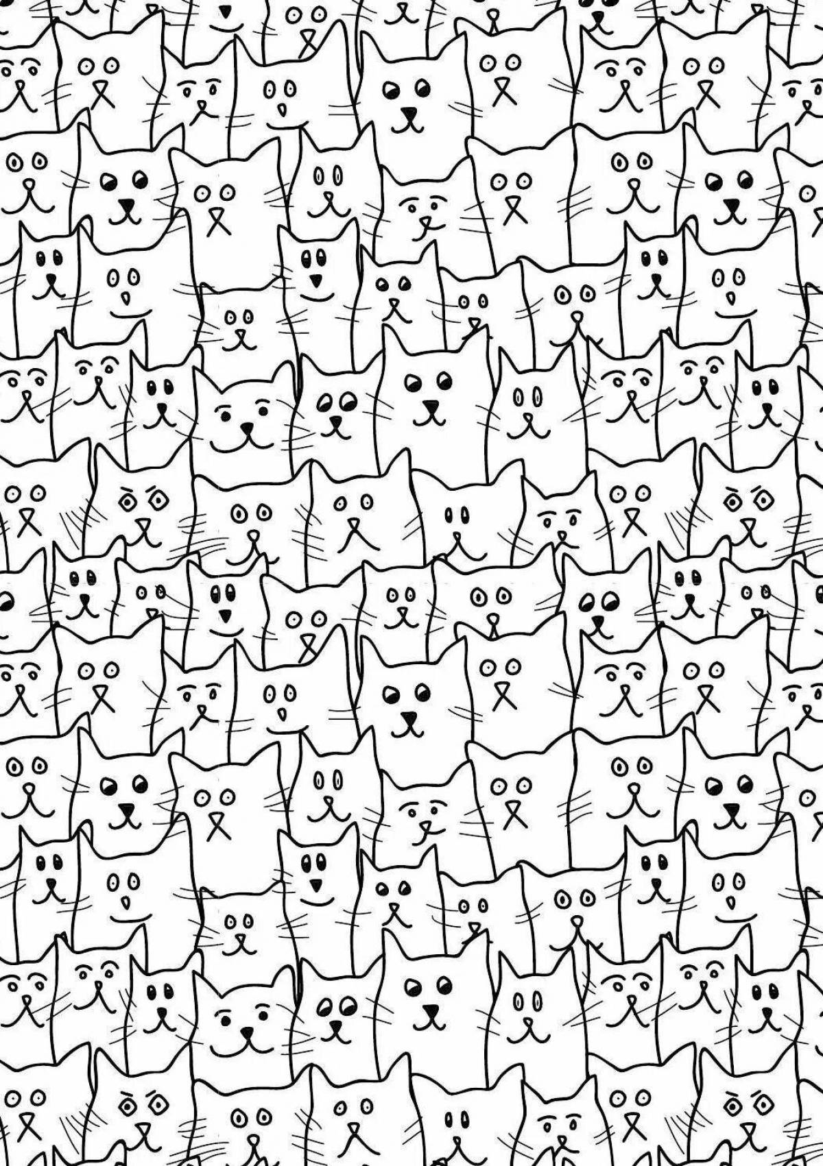Расслабленное много кошек на одной странице