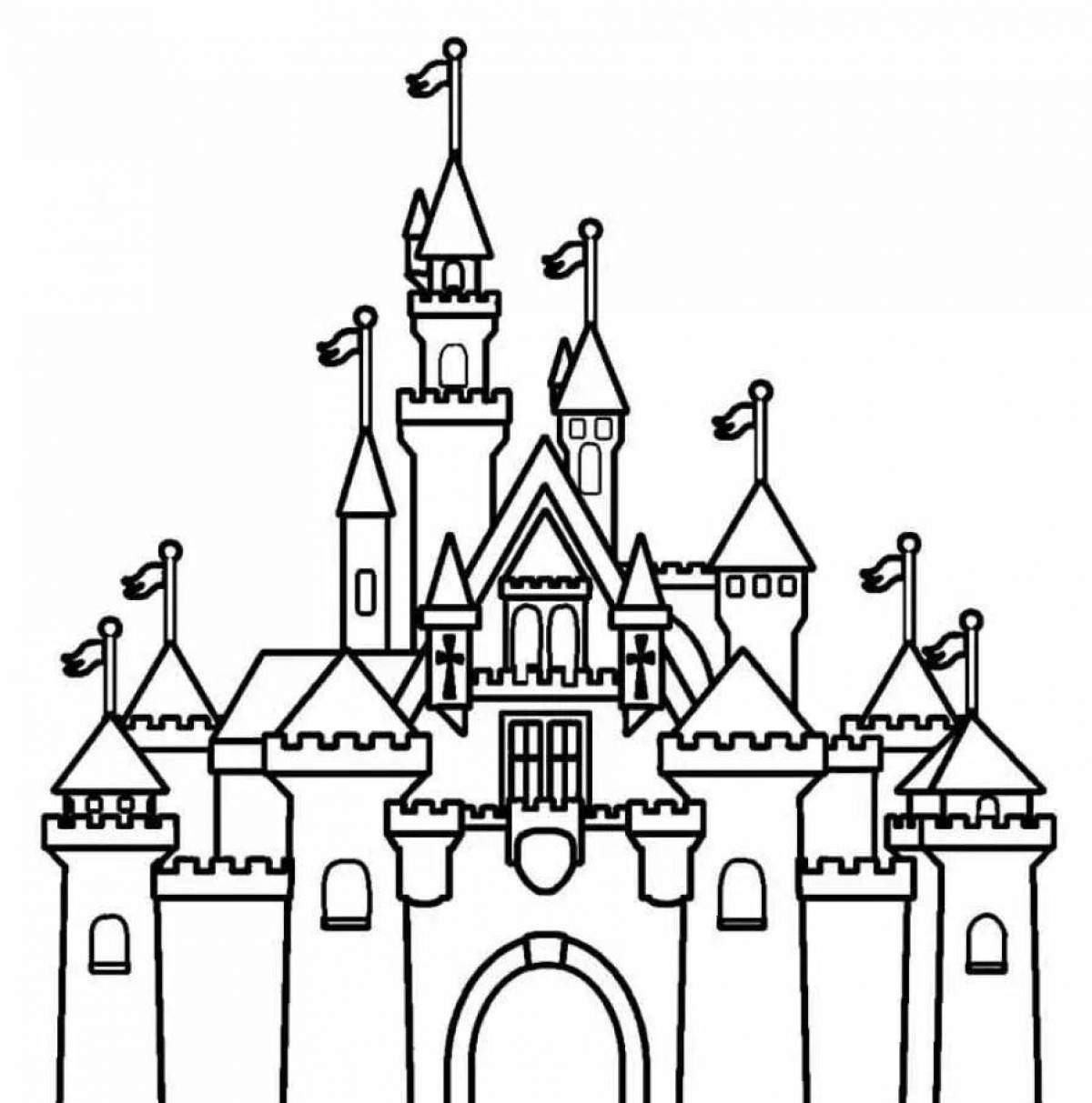 Big castle coloring page