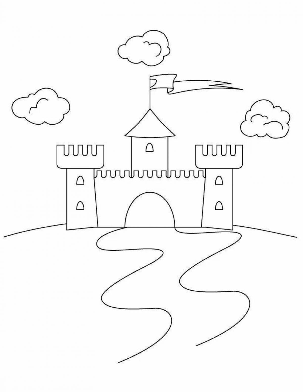 Brilliant castle coloring page